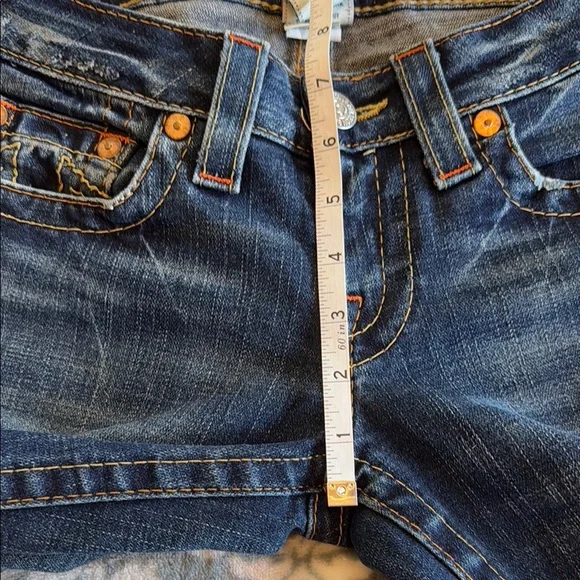 True Religion Women's Dark Distressed Blue Jeans - Picture 6 of 11